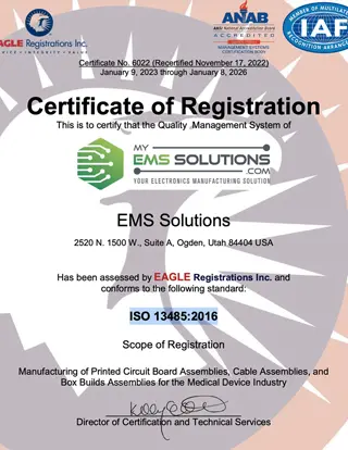 ISO 13485 EMS electronic manufacturing service